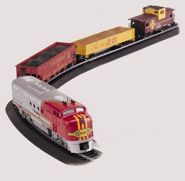 00647 SANTA FE FLYER DIESEL FREIGHT TRAIN SET-HO