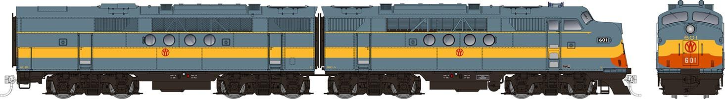 53024 NEW YORK ONTARIO & WESTERN EMD FT A/B SET #601A #601B-HO