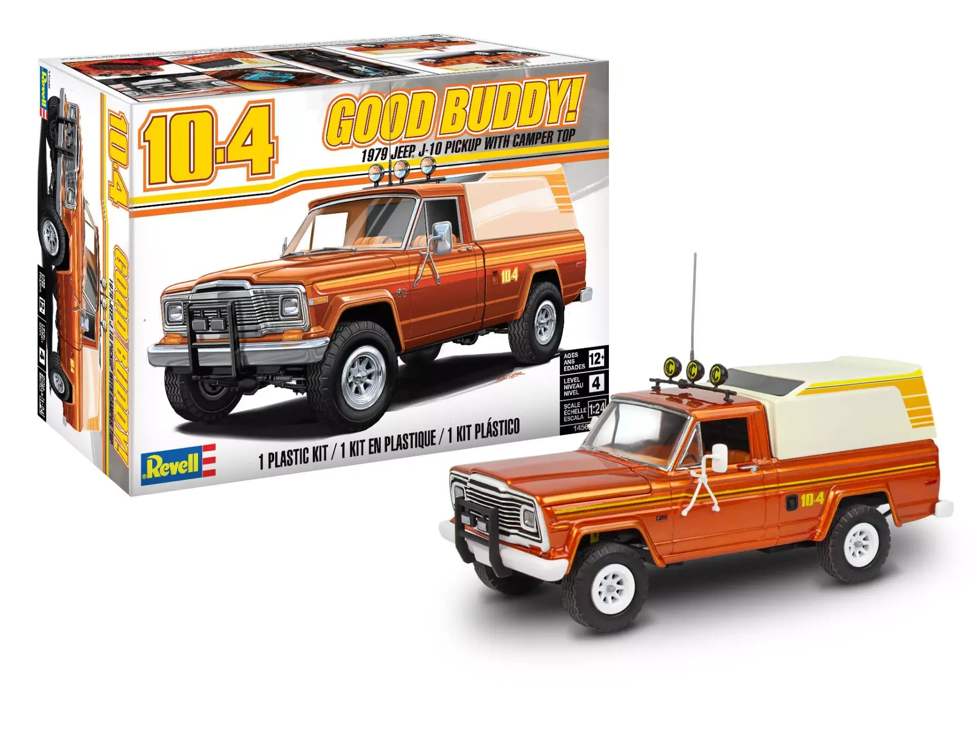 14568 '79 JEEP J-10 PICKUP WITH CAMPER TOP-1:24 SCALE