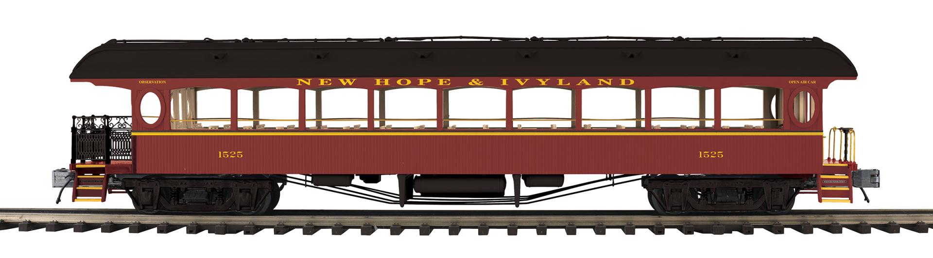 20-62193 NEW HOPE & IVYLAND 64’ OPEN AIR OBSERVATION CAR #1525-O