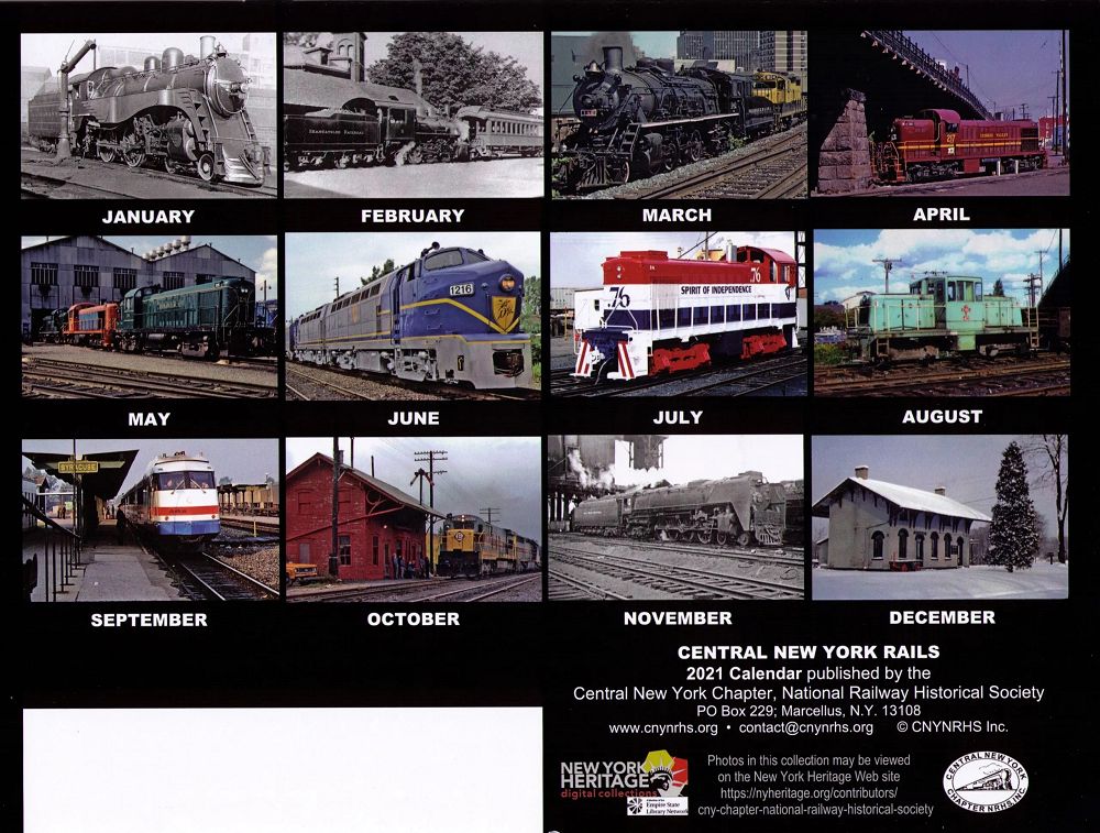 2021 CENTRAL NEW YORK RAILROADS CALENDAR