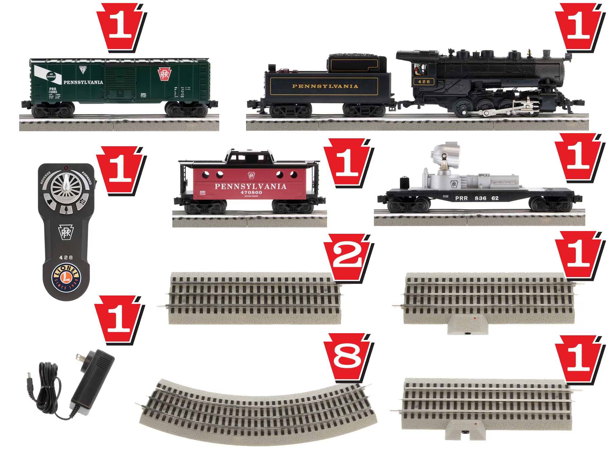 2123200 PENNSYLVANIA KEYSTONE SPECIAL STEAM FREIGHT TRAIN SET-O