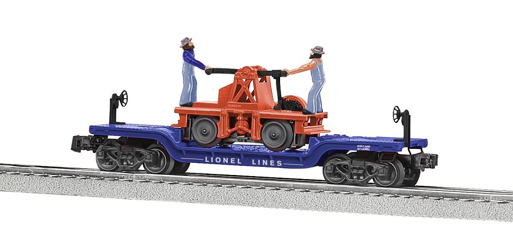 2128080 LIONEL LINES FLAT CAR W/ OPERATING HAND CAR-O
