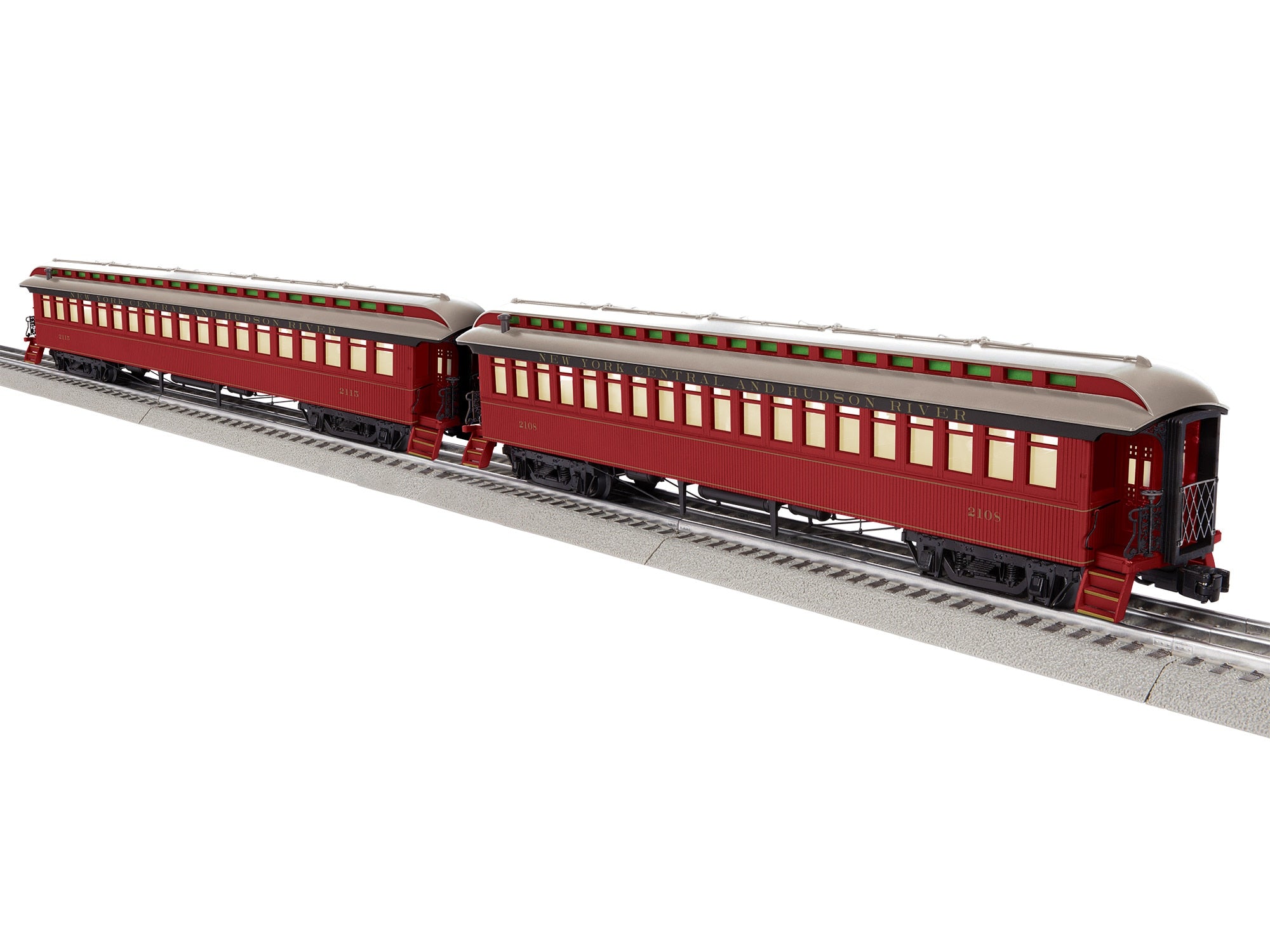 2427350 NEW YORK CENTRAL SEMI-VESTIBULE WOOD COACH 2-CAR SET-O