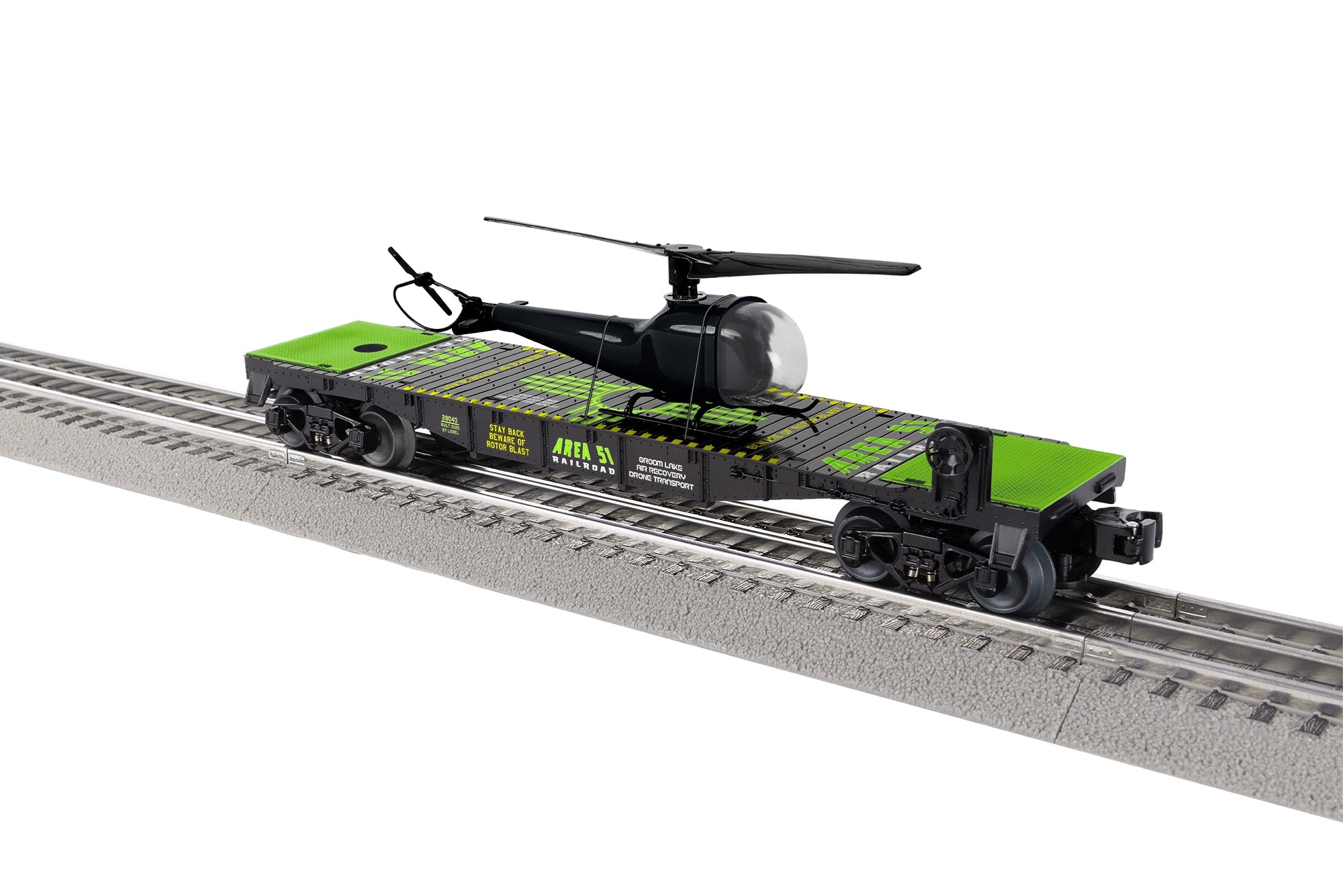 2528040 AREA 51 UFO HELICOPTER FLAT CAR-O