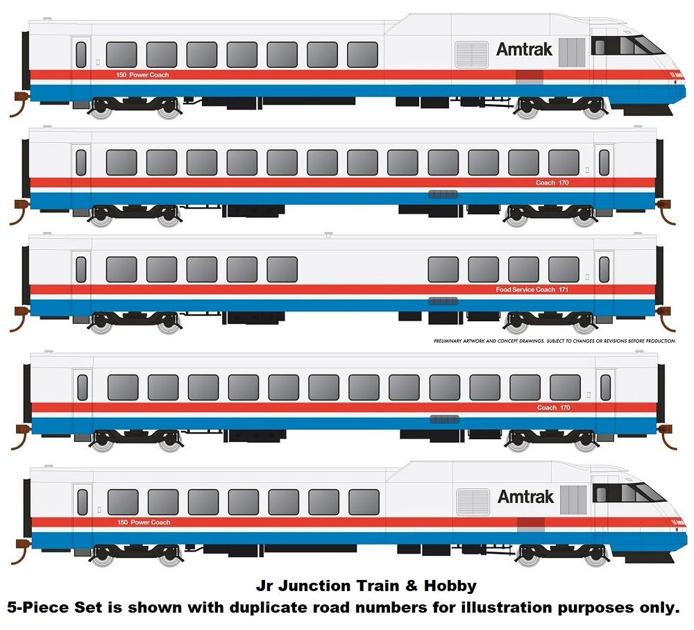 25501 AMTRAK ROHR TURBO TRAIN-HO