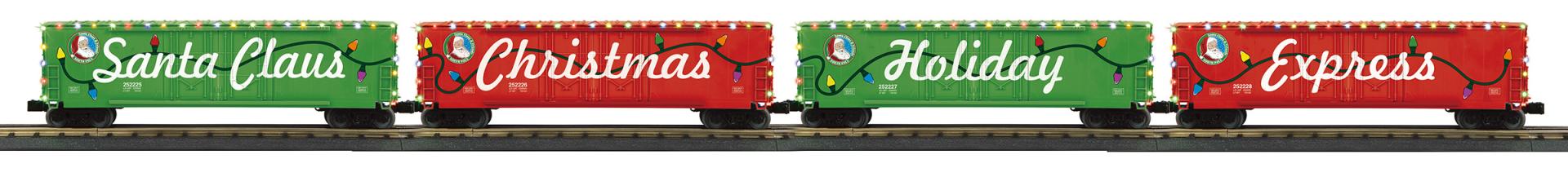 30-70151 CHRISTMAS LIGHT BOXCAR 3-CAR SET-O
