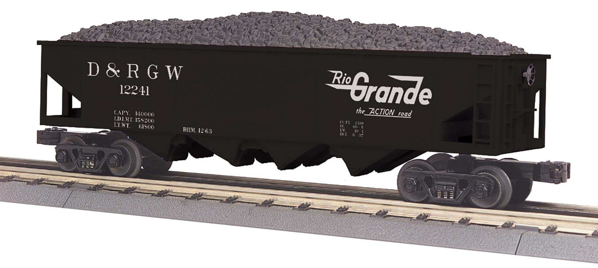 30-75757 DENVER RIO GRANDE 4-BAY HOPPER W/ COAL LOAD-O