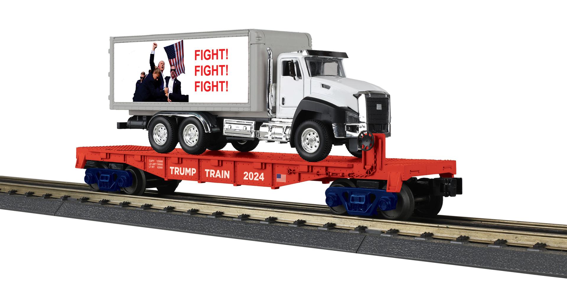 30-76937 DONALD J. TRUMP FLAT CAR WITH BOX TRUCK LOAD-O