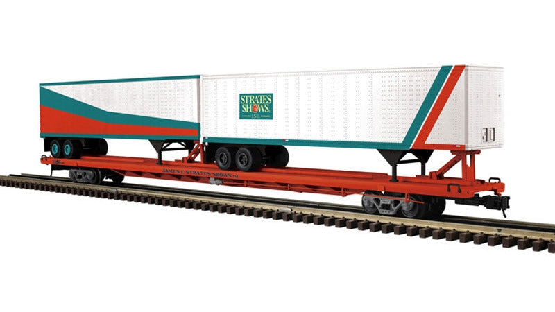 3001966-2 JAMES E. STRATES SHOWS 89'-4" FLAT CAR WITH TRAILERS NO. 36-O