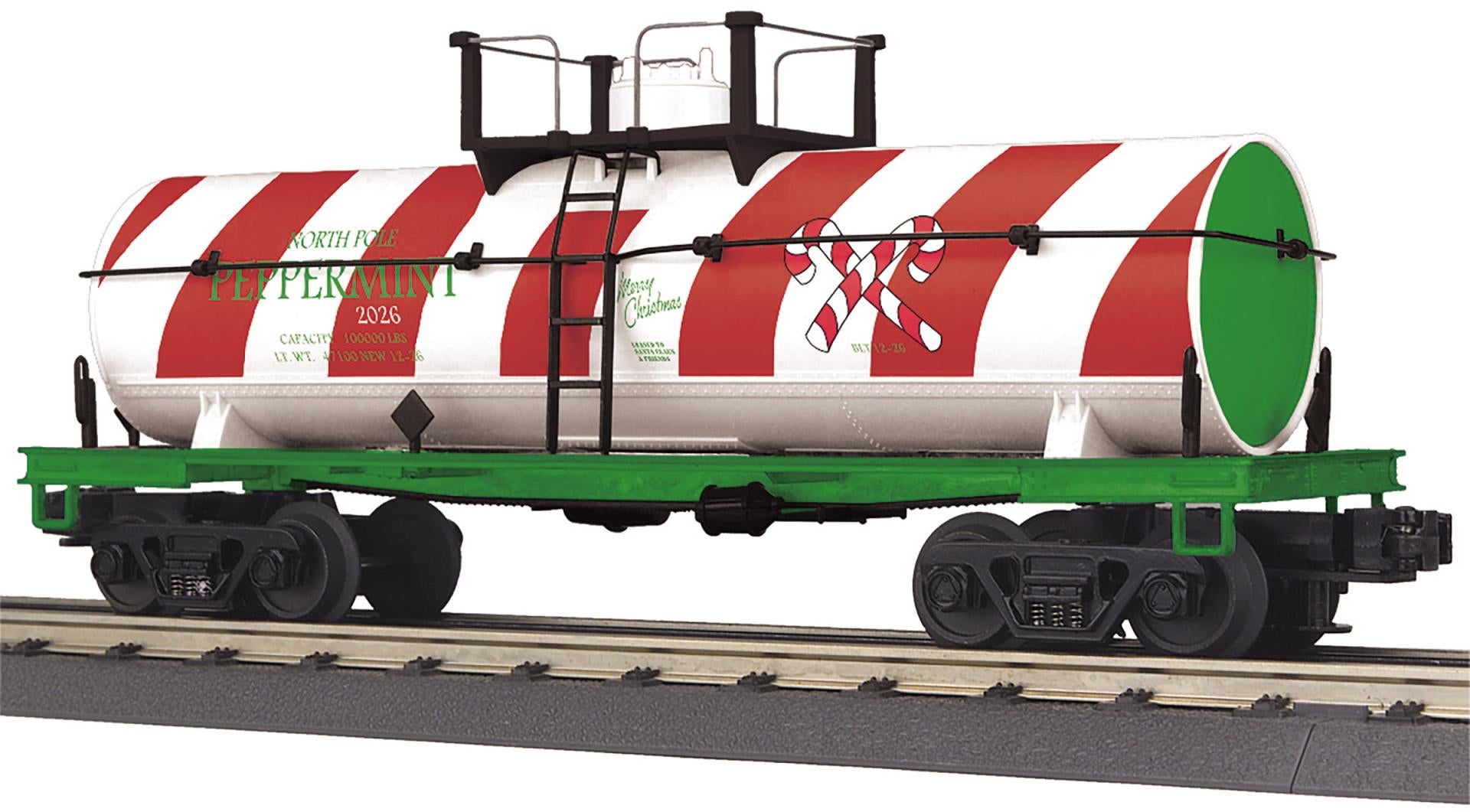 30-73677 CHRISTMAS PEPPERMINT SMOKING TANK CAR-O