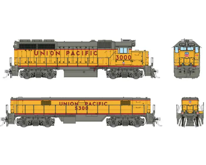 40529 UNION PACIFIC GP40 #3000 MOTHER AND SLUG #S300 SET-HO