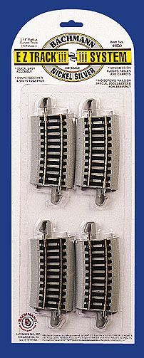 44530 EZ-TRACK 18" 1/3 CURVE NICKEL SILVER-HO