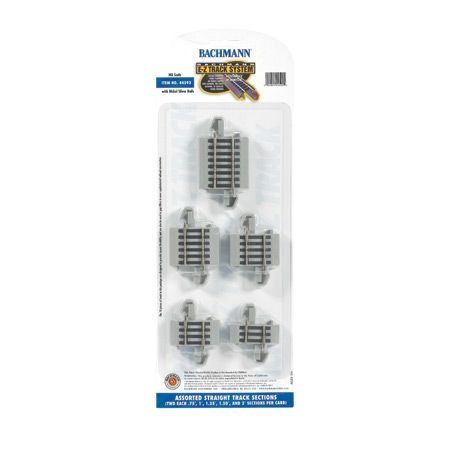 44592 EZ-TRACK ASSORTED STRAIGHT TRACK NICKEL SILVER-HO