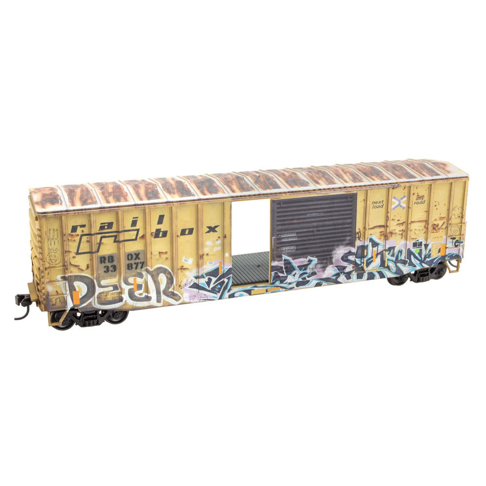 5600-004 RAILBOX 50' EXTERIOR POST WELDED STEEL BOXCAR-HO