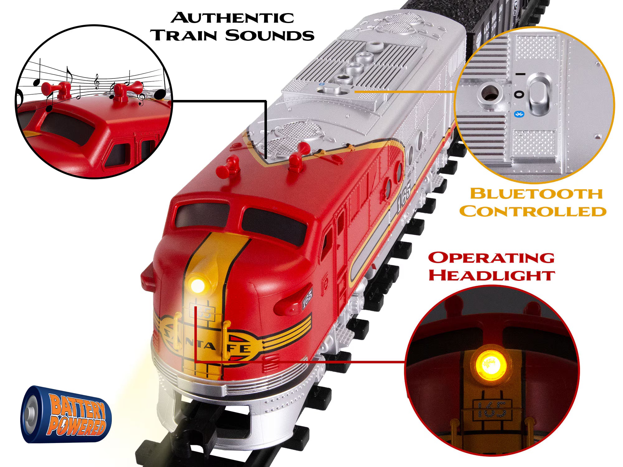 7-12130 SANTA FE FLYER FREIGHT BATTERY OPERATED O GAUGE TRAIN SET-O