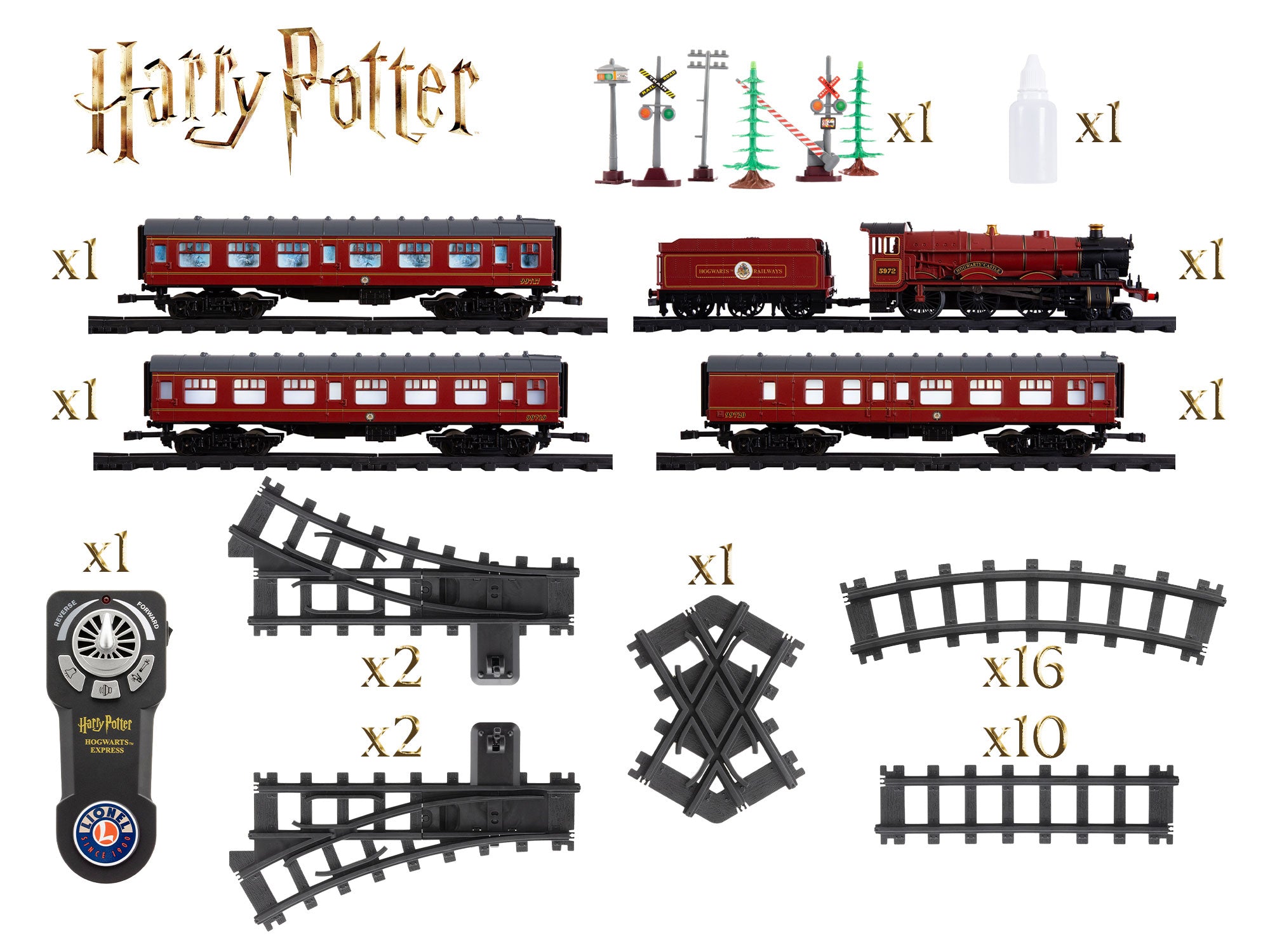7-12132 HARRY POTTER'S HOGWARTS EXPRESS BATTERY OPERATED O GAUGE TRAIN SET-O