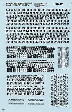 90242 ORNATE RAILROAD LETTERS-HO