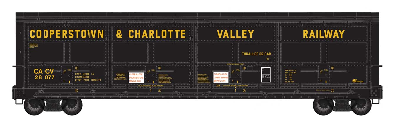 920-101943 COOPERSTOWN & CHARLOTTE VALLEY 56' THRALL ALL-DOOR BOXCAR #28077-HO
