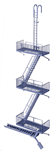 933-3729 VINTAGE FIRE ESCAPE-HO