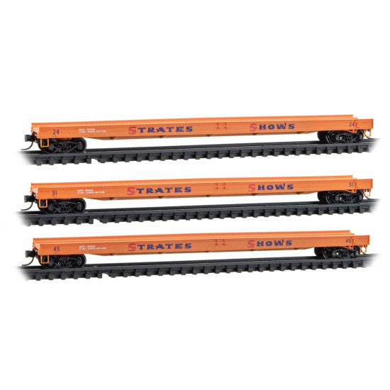 98302269 JAMES E STRATES SHOWS FLATCAR 3-PACK-N