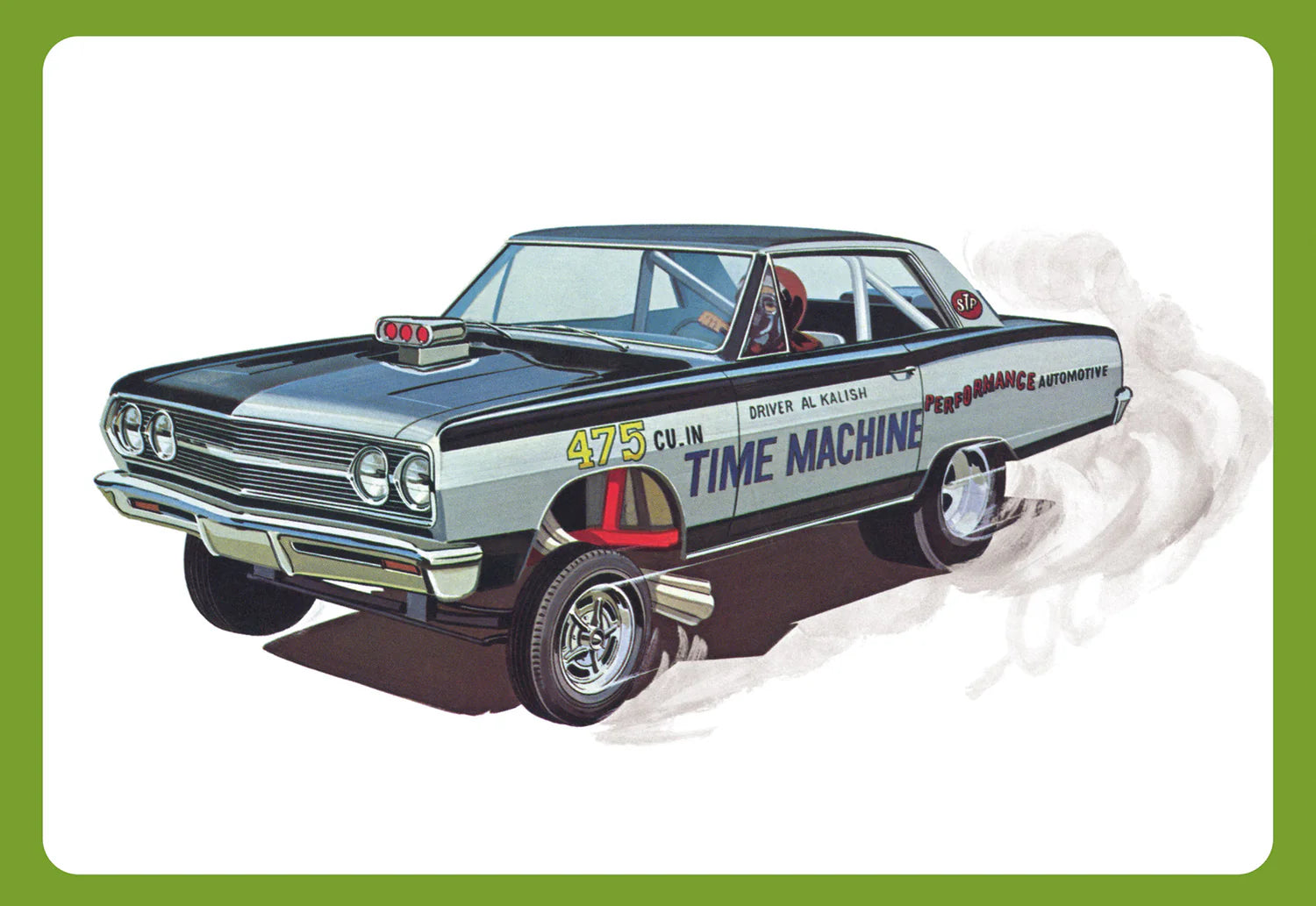 1302 '65 CHEVY CHEVELLE AWB TIME MACHINE FUNNY DRAG CAR-1:25 SCALE