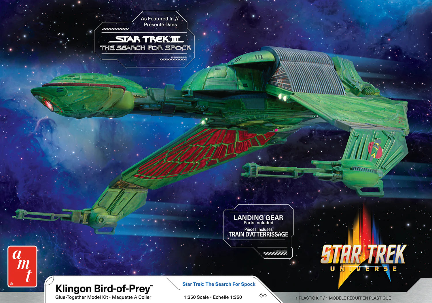 1400 STAR TREK "THE SEARCH FOR SPOCK" KLINGON BIRD OF PREY SHIP-1:350 SCALE