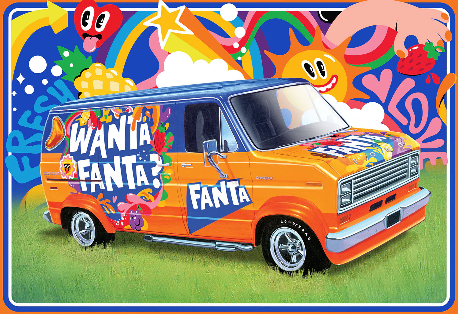 1471 FANTA '77 FORD CUSTOM VAN-1:25 SCALE