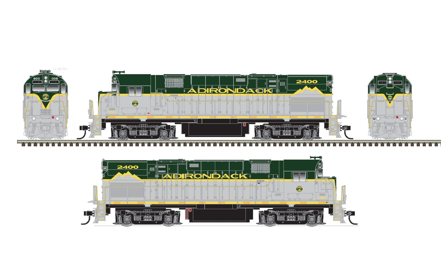 30138584S ADIRONDACK RAILROAD C424 #2400-O