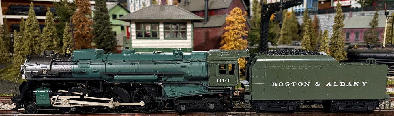 GRNPS33RP BOSTON & ALBANY J2 HUDSON STEAM LOCOMOTIVE GREEN W/ 3-RAIL PILOT-O