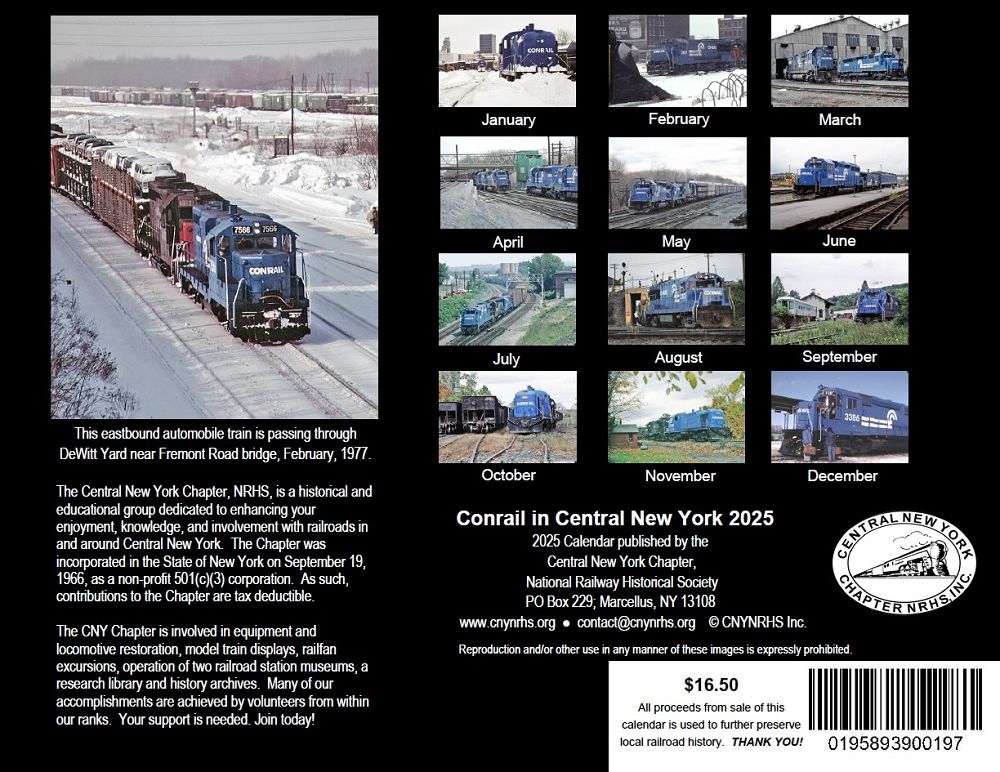 2025 CONRAIL IN CENTRAL NEW YORK CALENDAR