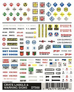 DT560 CRATE LABELS & WARNING SIGNS-HO