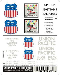 DT603 UNION PACIFIC BOXCAR DECALS-HO