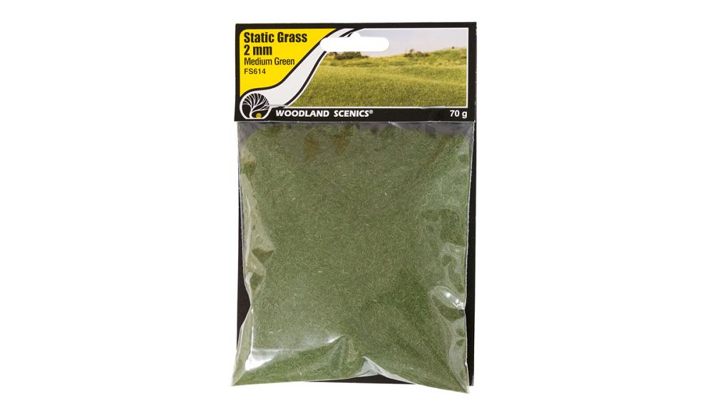 FS614 2MM MEDIUM GREEN STATIC GRASS