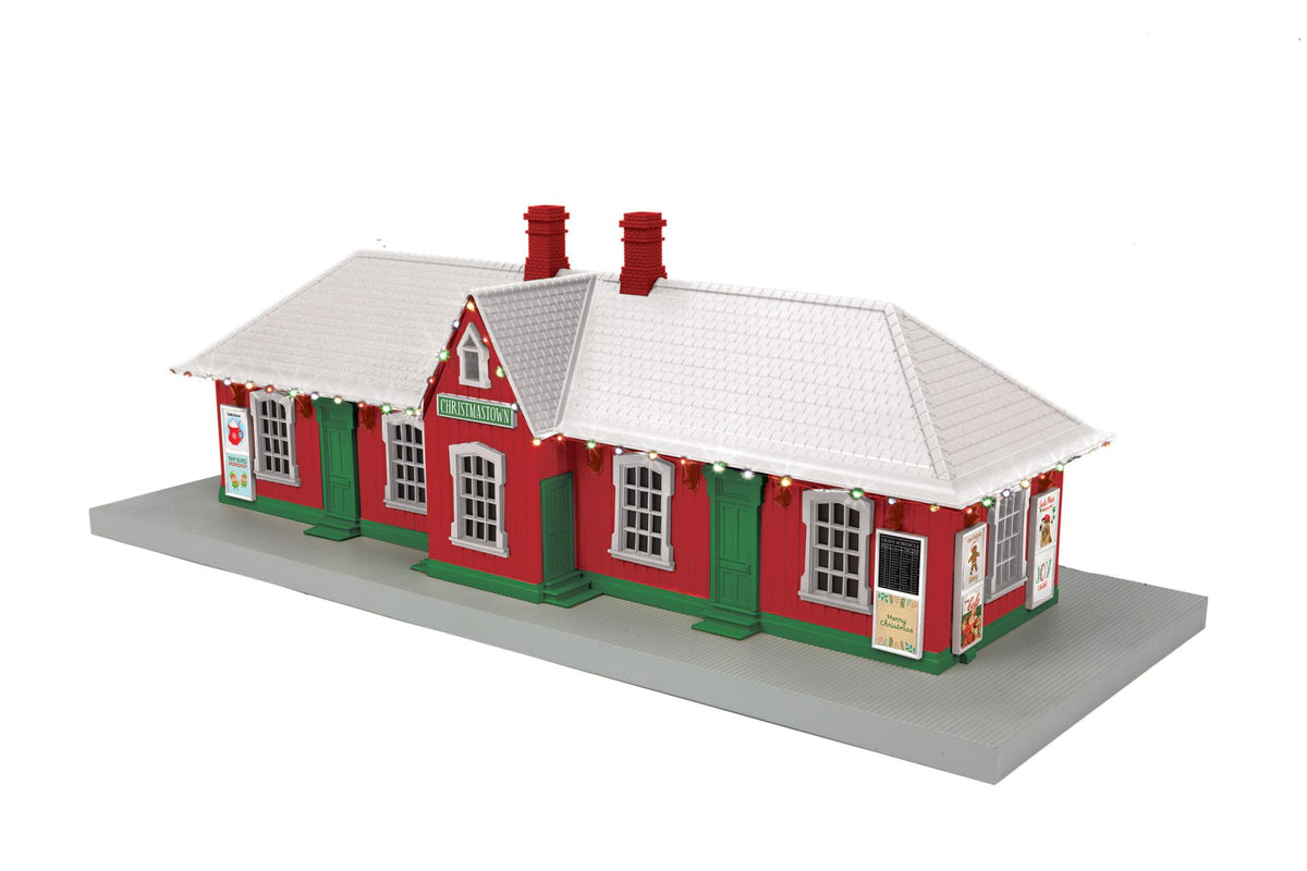 30-90761 CHRISTMAS TOWN COUNTRY PASSENGER STATION W/ CHRISTMAS LIGHTS-O