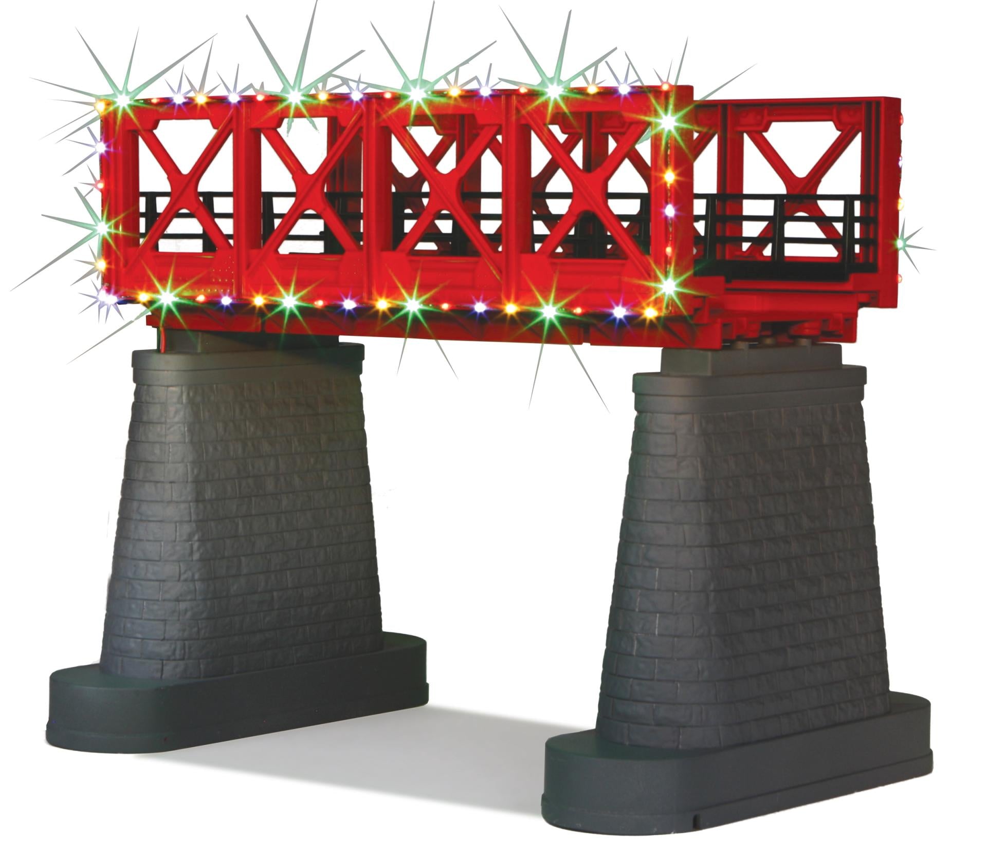 40-1115 CHRISTMAS CURVED ARCH BRIDGE SET W/ CHRISTMAS LIGHTS-O