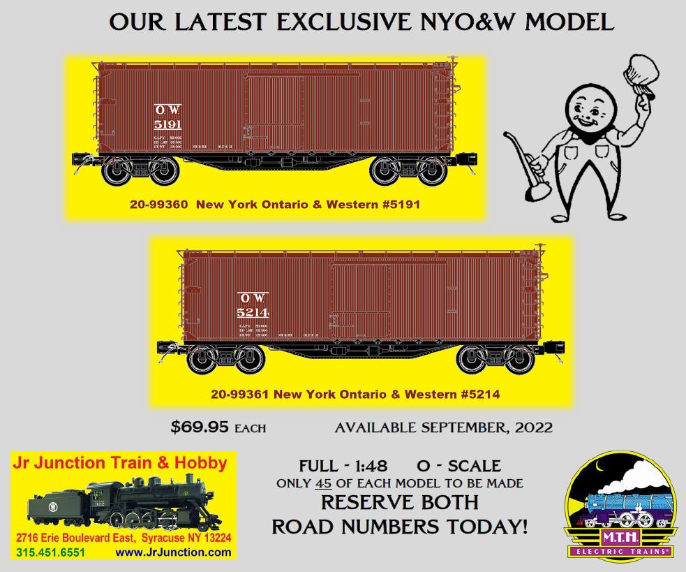 20-99360 NEW YORK ONTARIO & WESTERN WOOD-SIDE BOXCAR #5191-O