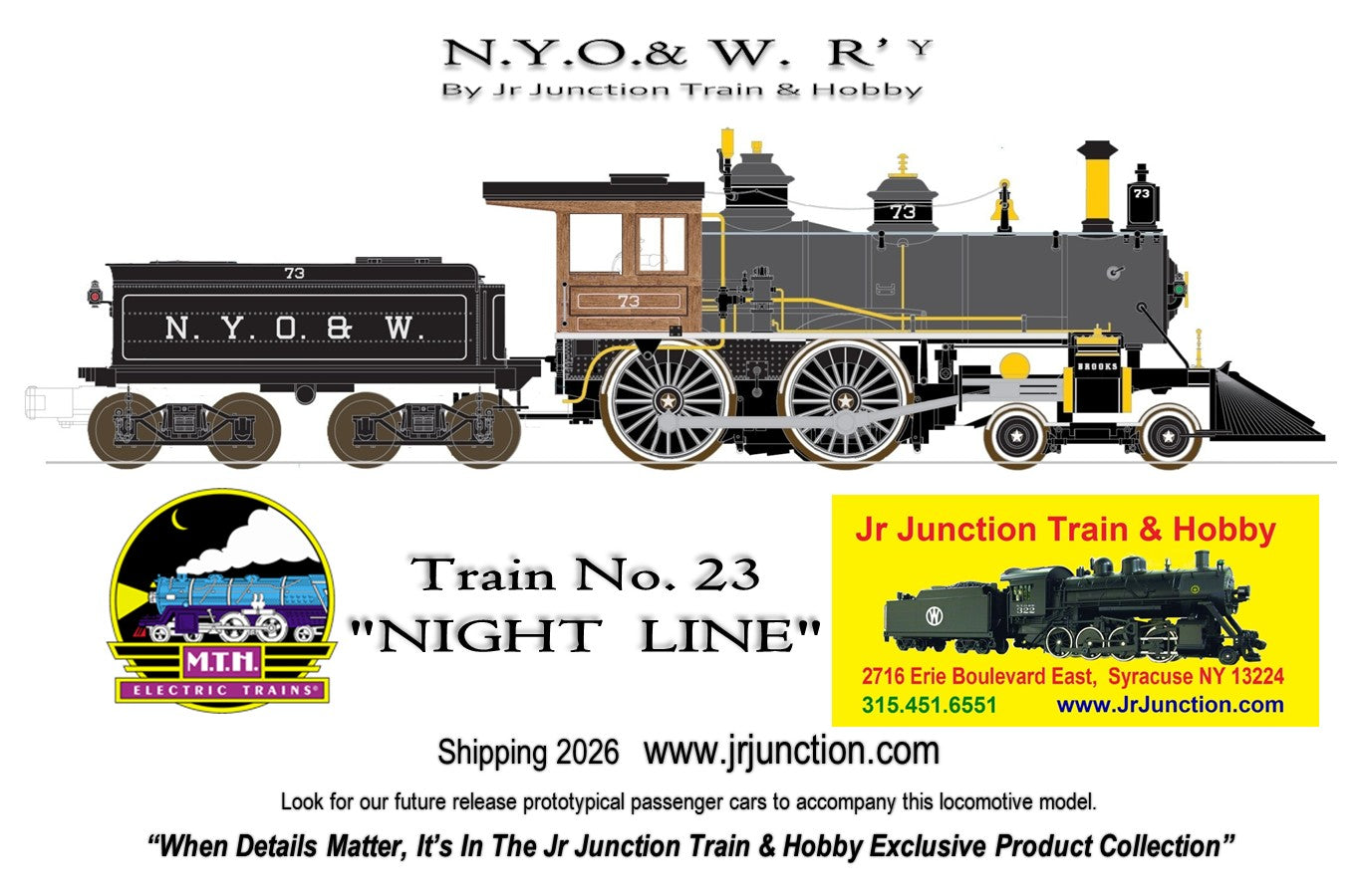 20-30110-1 NEW YORK ONTARIO & WESTERN G-CLASS 4-4-0 AMERICAN #73-O
