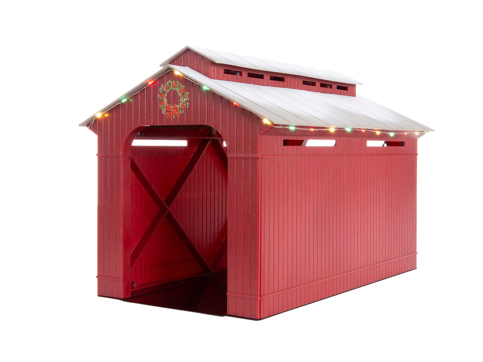 1929090 CHRISTMAS COVERED BRIDGE WITH CHRISTMAS LIGHTS-O