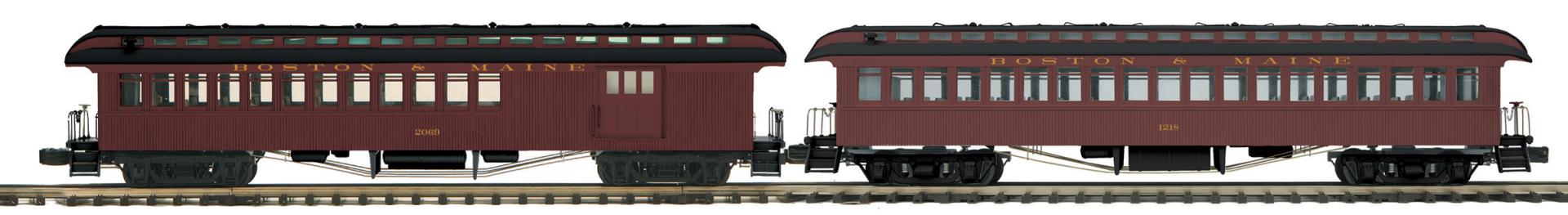 20-62115 BOSTON & MAINE RAILROAD 64' WOODSIDE PASSENGER CAR SET-O