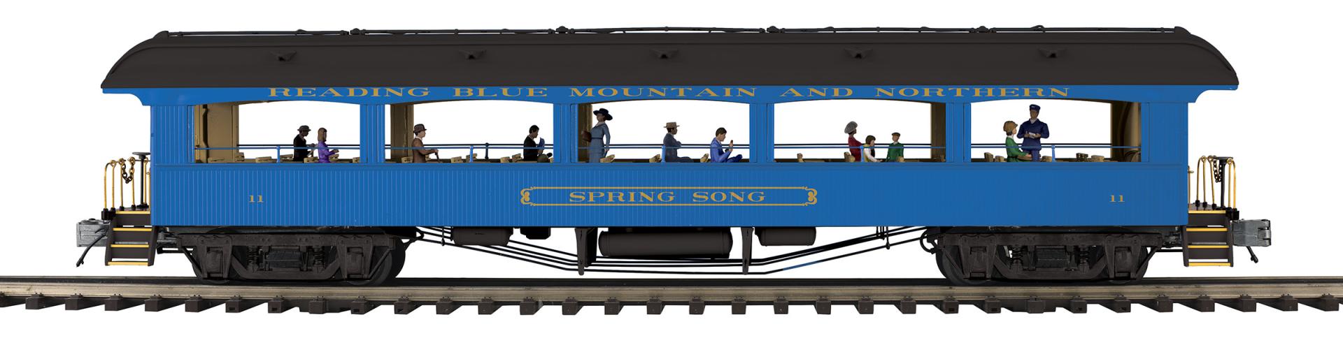 20-62195 READING BLUE MOUNTAIN & NORTHERN 64’ OPEN AIR COACH #11 SPRING SONG