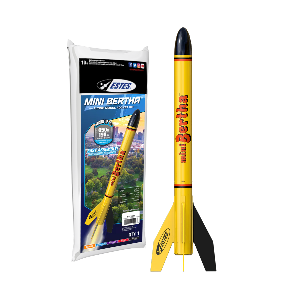 2099 MINI BERTHA FLYING MODEL ROCKET KIT