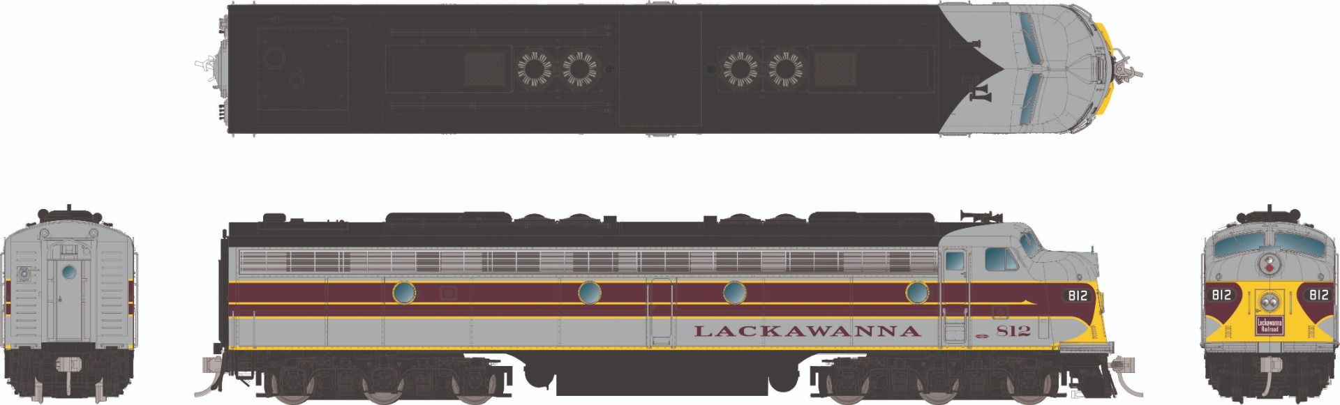 28580 DELAWARE LACKAWANNA & WESTERN EMD E8 #819-HO