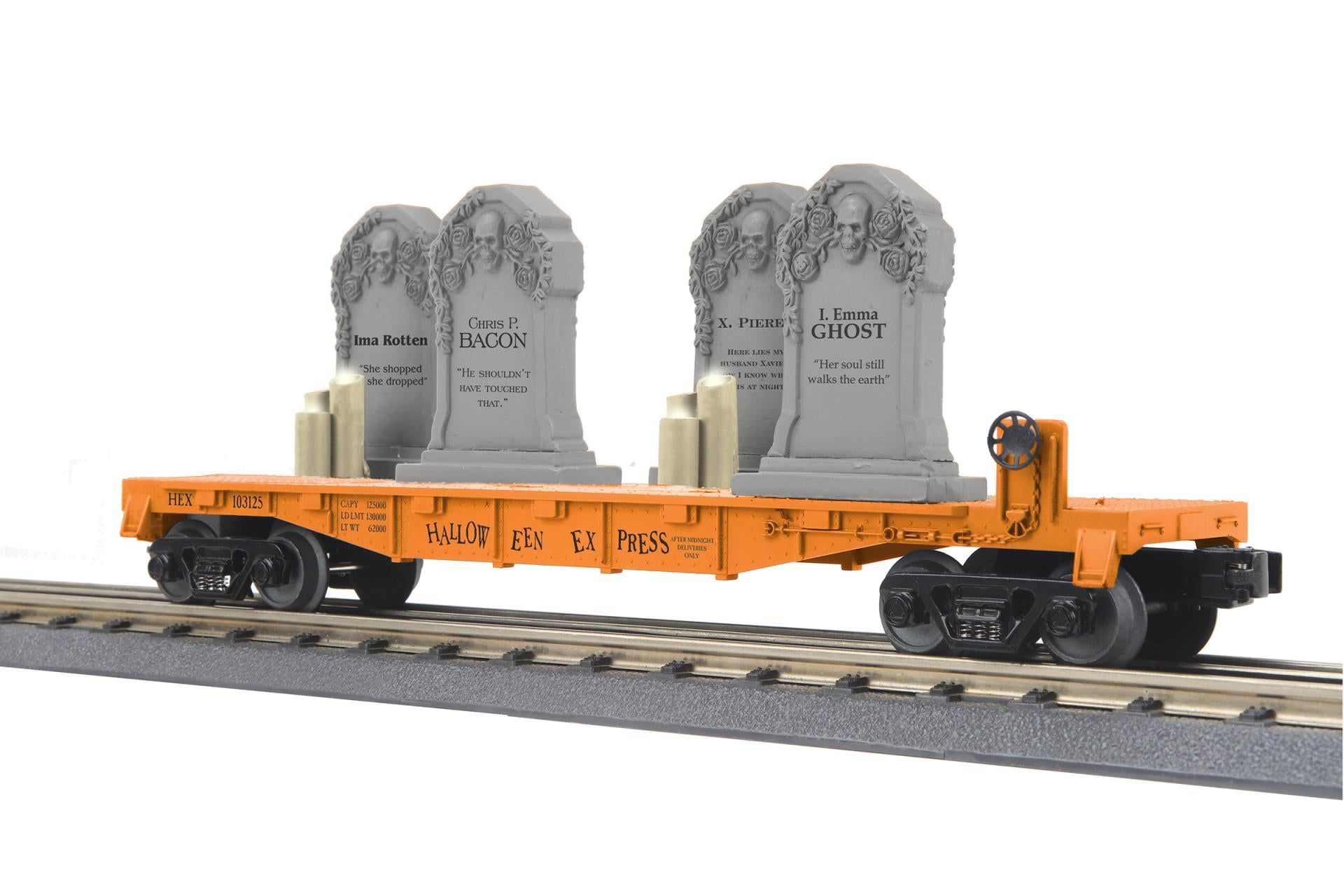 30-76926 HALLOWEEN FLAT CAR WITH HEADSTONES-O