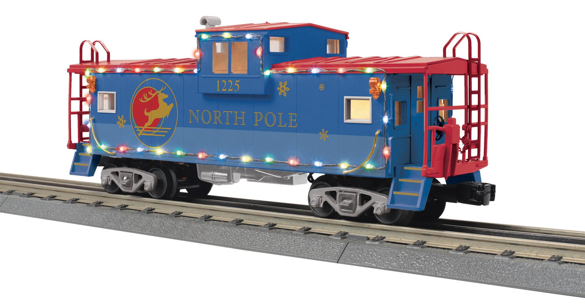 30-77413 NORTH POLE CHRISTMAS CABOOSE WITH CHRISTMAS LIGHTS-O