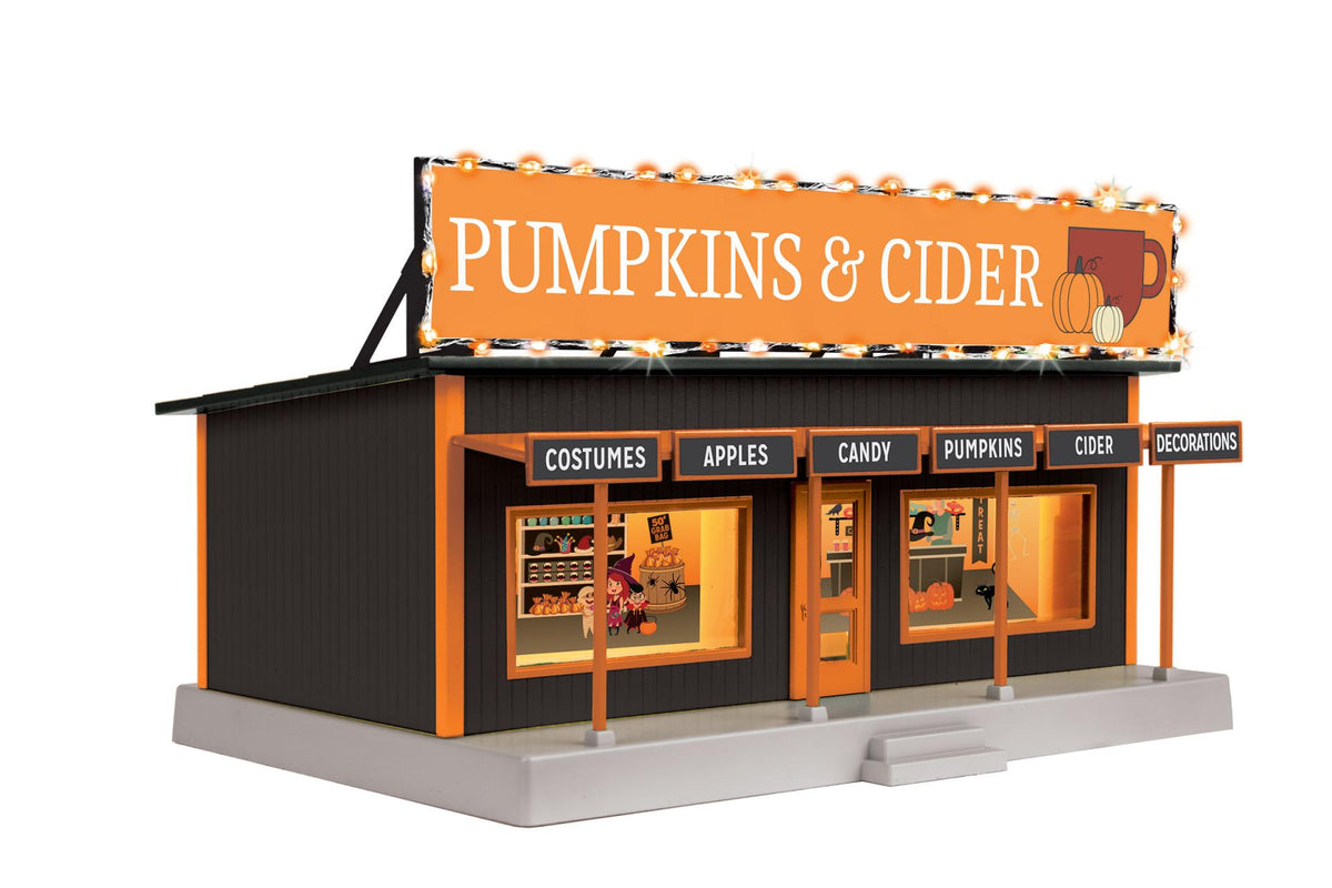30-90758 PUMPKINS & CIDER ROADSIDE STAND WITH LIGHTS-O