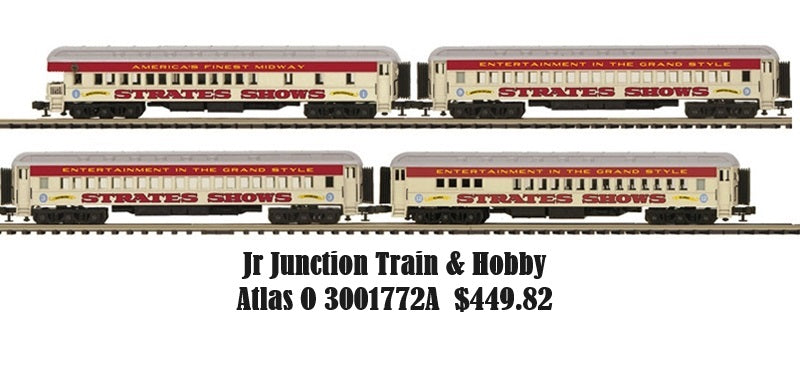 3001772A JAMES E. STRATES SHOWS "RED TRAIN" HEAVYWEIGHT PASSENGER CAR SET-O