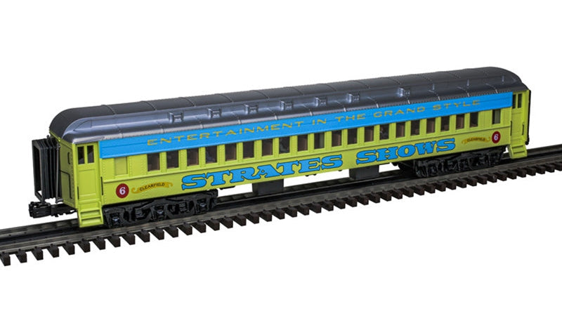3001773B JAMES E. STRATES SHOWS "BLUE TRAIN" HEAVYWEIGHT PASSENGER 2 COACH CAR SET-O