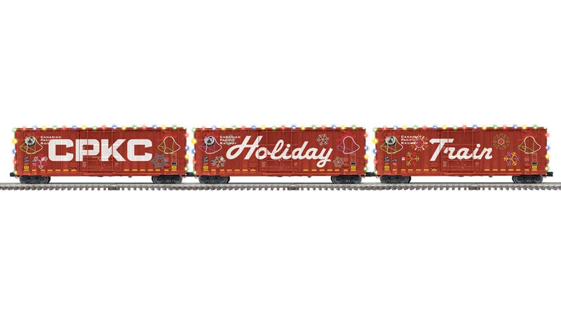 3003115 CPKC HOLIDAY 50' GUNDERSON HIGH CUBE BOXCAR 3-CAR SET #220305, #220437, #220476-O