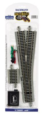 44566 EZ-TRACK #5 RIGHT HAND REMOTE CONTROL TURNOUT NICKEL SILVER-HO